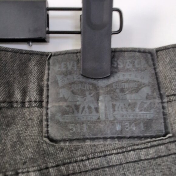 Levi's 511 Slim Stretch Beach 90s Summer Cut-off Dark Wash Bermuda Shorts 34 - Picture 6 of 8